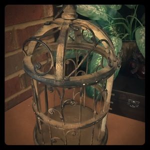 Rustic Wooden Decorative Bird Cage